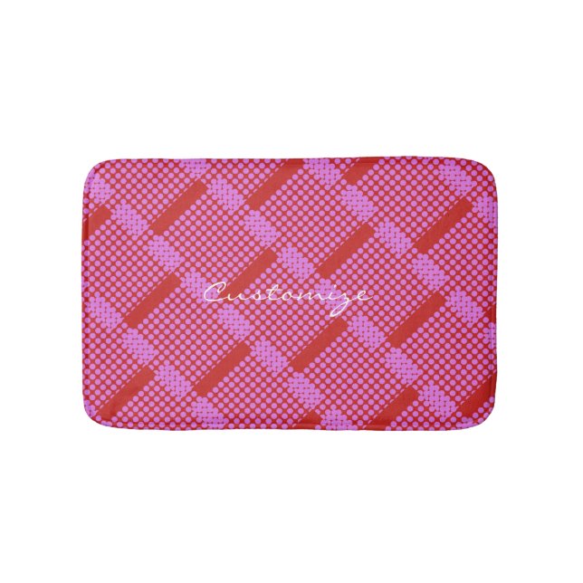 diagonal rosa polka dots Thunder_Cove Badrumsmatta (Framsidan)