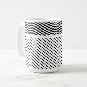 Diagonal rytm i svartvitt kaffemugg