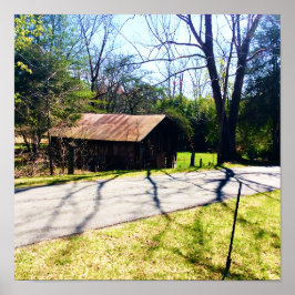 Diagonal sikt över en rustik 100-årig ladugårdsPos Poster