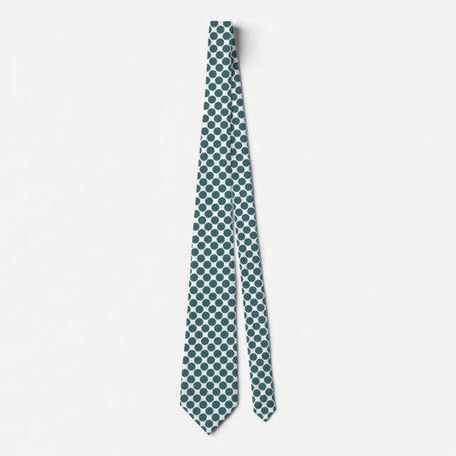 Diagonal Spots - Moss Grönt på White Neck Tie Slips (Framsida)