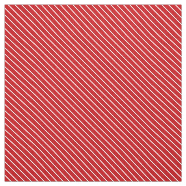Diagonal streck - djup röd och vit tyg (Provkarta)