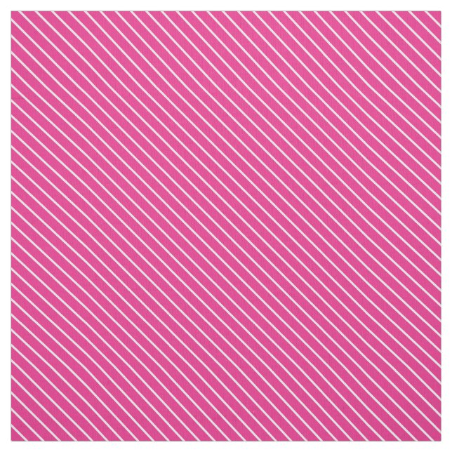 Diagonal streck - fuchsia rosa och vit tyg (Provkarta)