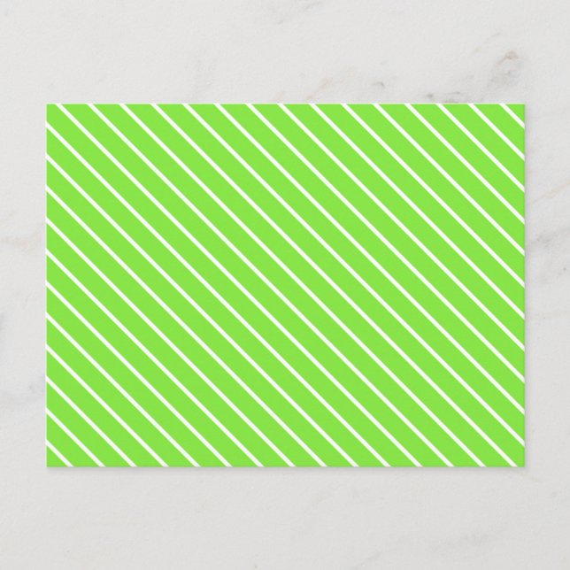 Diagonal streck - kalkgrönt och vitt vykort (Framsida)