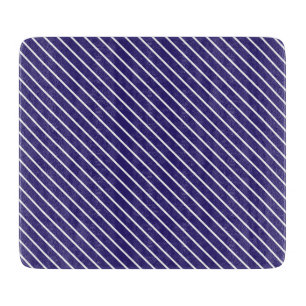 Diagonal streck - marinblått och vitt