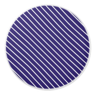 Diagonal streck - marinblått och vitt knopp