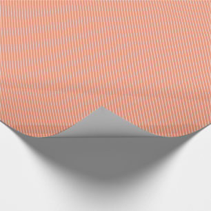 Diagonal streck - orange av korall och vit presentpapper