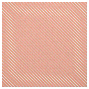 Diagonal streck - orange av korall och vit tyg