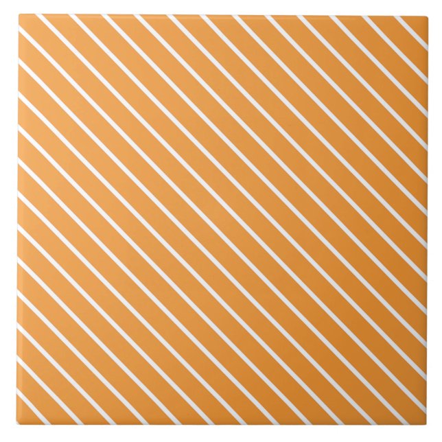 Diagonal streck - orange och vitt kakelplatta (Framsidan)