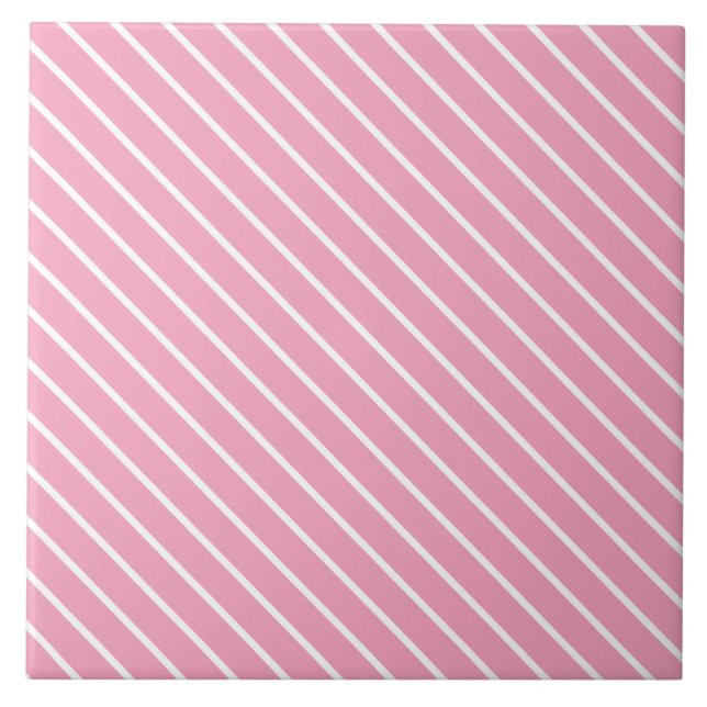 Diagonal streck - snäckans rosa och vit  kakelplatta (Framsidan)