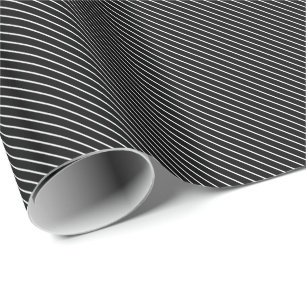Diagonal streck - svart och vitt presentpapper