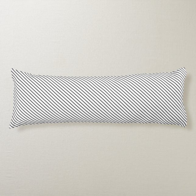 Diagonal streck - vit och svart kroppskudde (Framsidan)