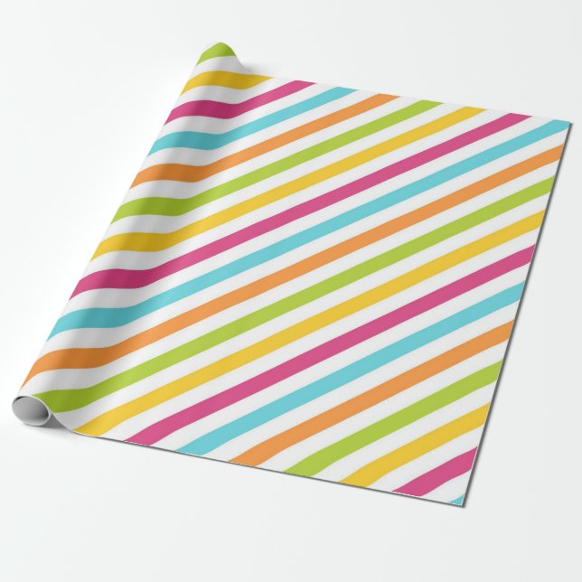 Diagonal stripes in vibrant colors presentpapper (Utrullad)