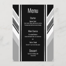 Diagonal svart, grått, metallstrimlad meny