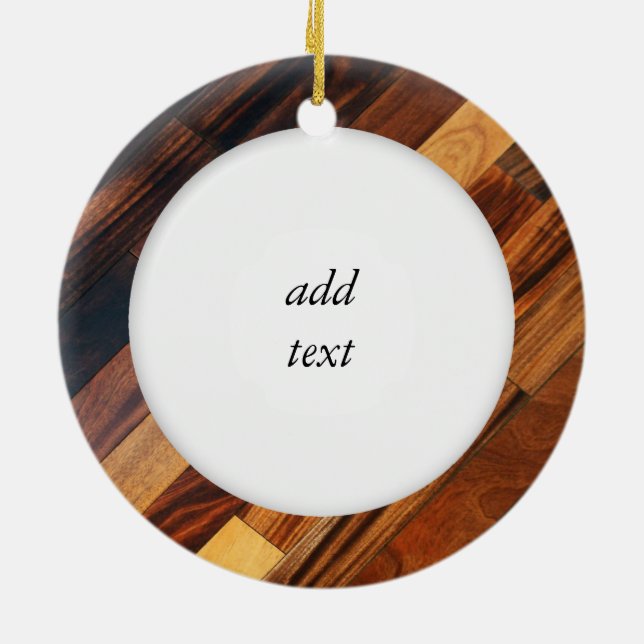 Diagonal trädgolvbild julgransprydnad keramik (Baksidan)