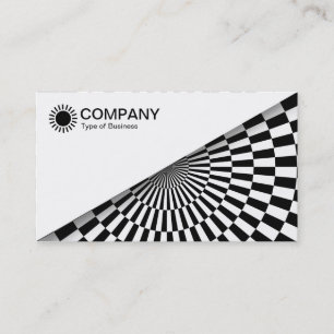 Diagonal V2 - Vitt - Op Art Black and White Visitkort
