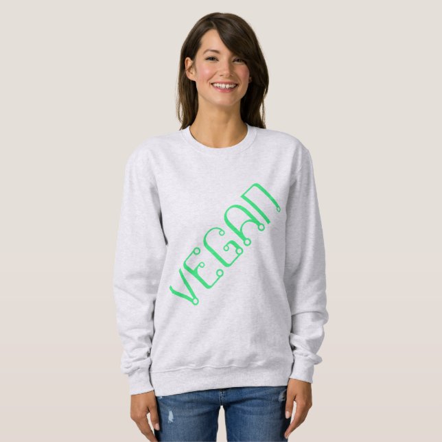 Diagonal "VEGAN" KVattskjorta för kvinnor T Shirt (Hel framsida)