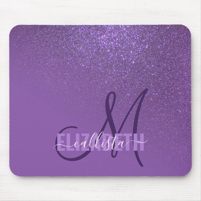 Diagonal Violet Lila Glitter Gradient Ombre Musmatta (Framsidan)