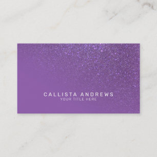 Diagonal Violet Lila Glitter Gradient Ombre Visitkort