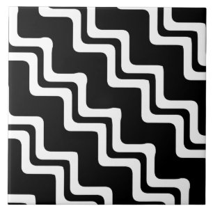 Diagonal Zig Zag Mönster med dubbla Färgader Kakelplatta
