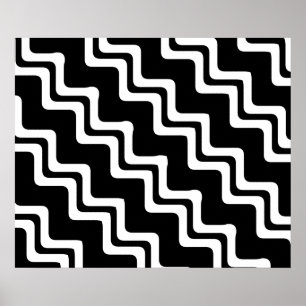 Diagonal Zig Zag Mönster med dubbla Färgader Poster
