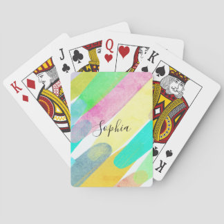 Diagonala färgstrokes, namn, 70-tals abstrakt kons casinokort