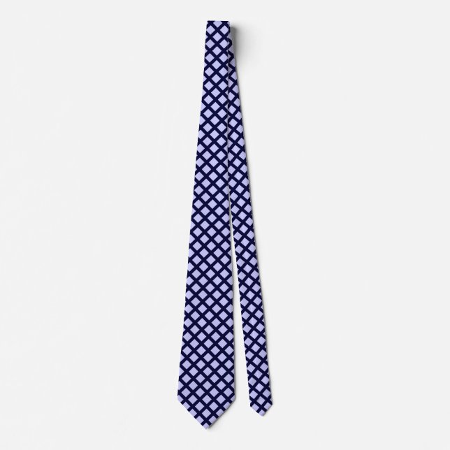 Diagonala fyrkanter - skuggor av blått halsband slips (Framsida)