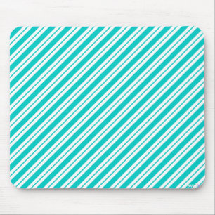 Diagonala randar Mousepad för turkos och för vit Musmatta