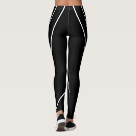 Diagonala Ränder På Svarta och Vita Leggings