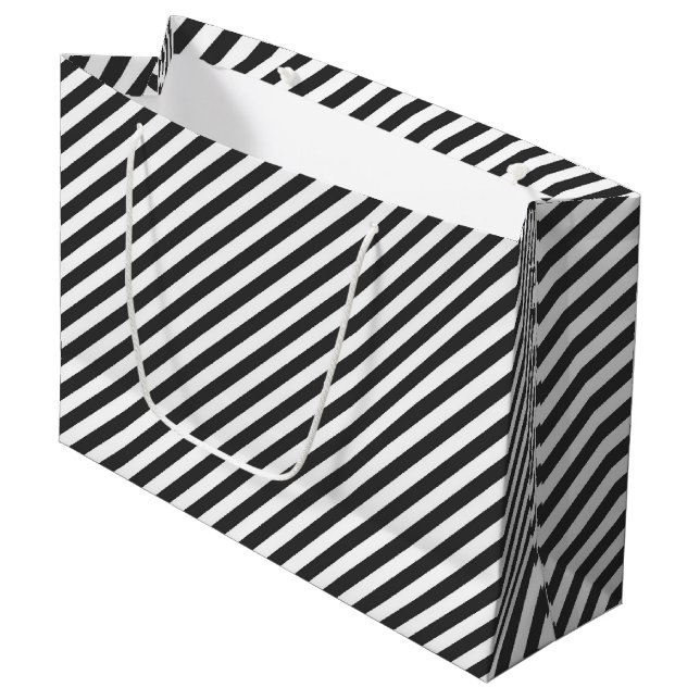 Diagonala svarta och vita ränder mönster (Framsidan Vinklad)