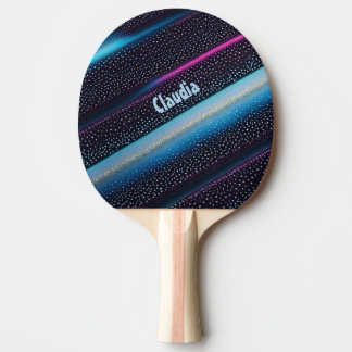 Diagonale Streifen und Punkte Muster schwarz, blau Pingisracket