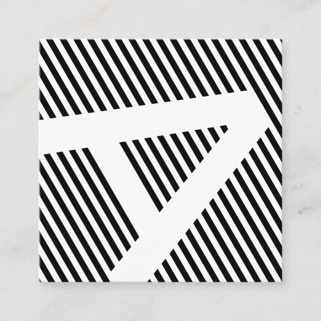 diagonalen förblindar svartvitt fyrkantigt visitkort (Framsida)