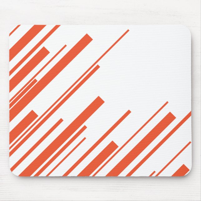 Diagonaler i Orange och vitt Musmatta (Framsidan)