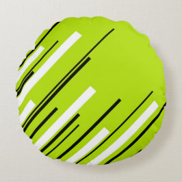 Diagonaler - limgrön rund kudde