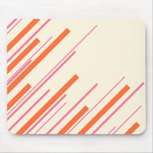 Diagonaler - Rosa, Orange och grädde Musmatta
