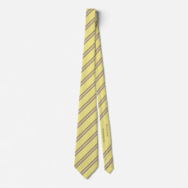 Diagonalrandigt beige på gul classic slips