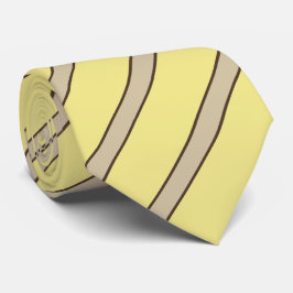 Diagonalrandigt beige på gul classic slips