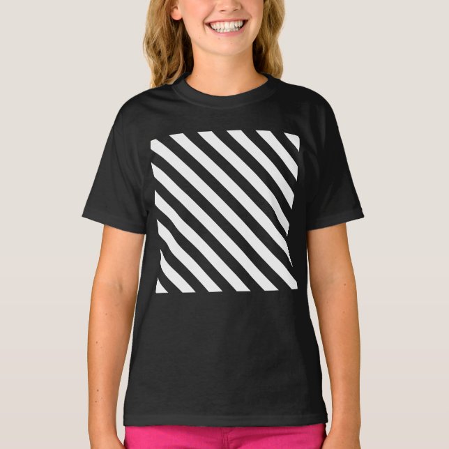 Diagonalrandigt enfärgat mönster  t shirt (Framsida)