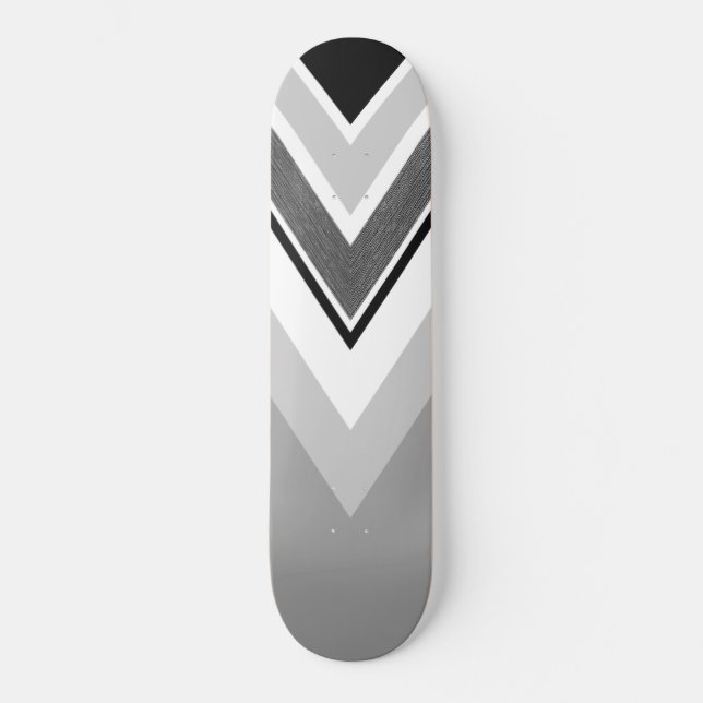 Diagonalsvart, grått rand mini skateboard bräda 18,5 cm (Framsida)