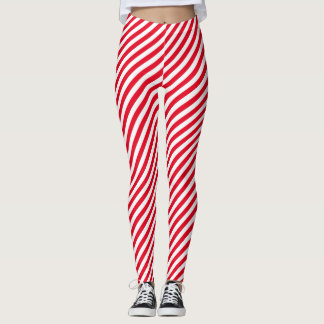 Diagonalt candy canerandmönster leggings
