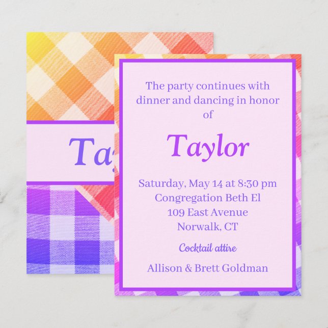 Diagonalt diagram över regnbågshöljet anteckningskort (Fram/baksida)