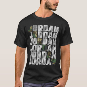 Diagonalt Jordan Kamouflage Mönster Grön Kamouflag T Shirt