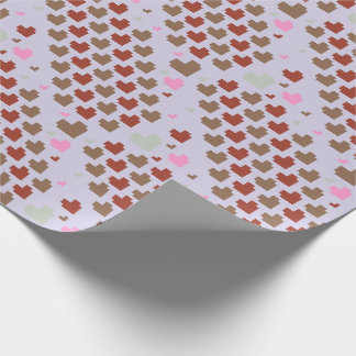 Diagonalt Pixelhjärtmönster Presentpapper