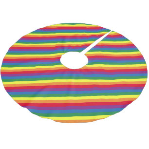 Diagonalt regnbåge Mönster Julgransmatta Borstad Polyester
