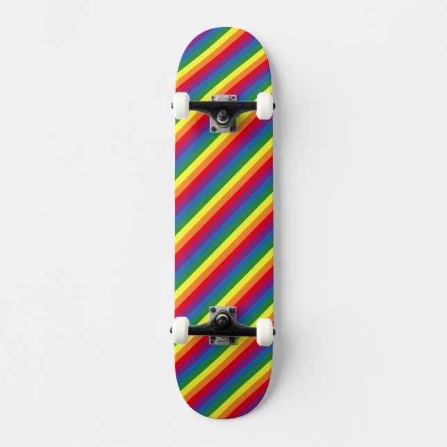 Diagonalt regnbåge Mönster Mini Skateboard Bräda 18,5 Cm (Framsida)