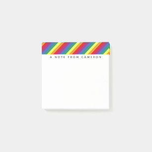 Diagonalt regnbåge Mönster Post-it Block