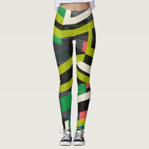 Diagonalt Slipstream Mönster Leggings