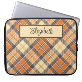 Diagonalt stift - Orange, svart persikofärgad Pers Laptop Fodral