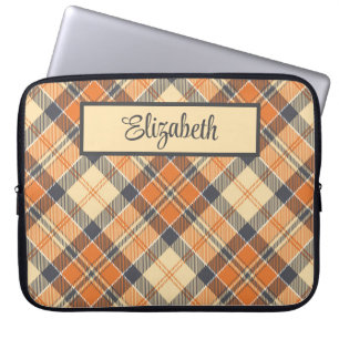 Diagonalt stift - Orange, svart persikofärgad Pers Laptop Fodral