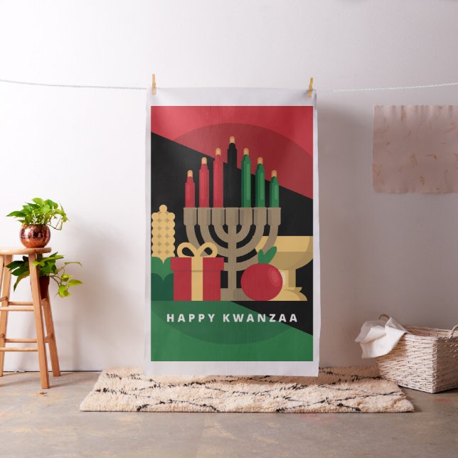 diagonalt tyg av rand Lycklig Kwanzaa (In Situ)