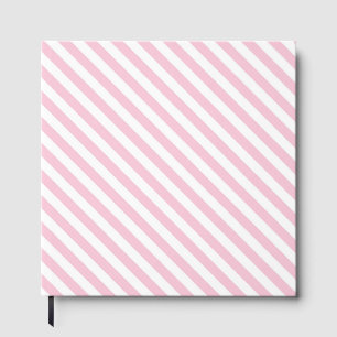 Diagonalt vitt och rosa randmönster gästböcker